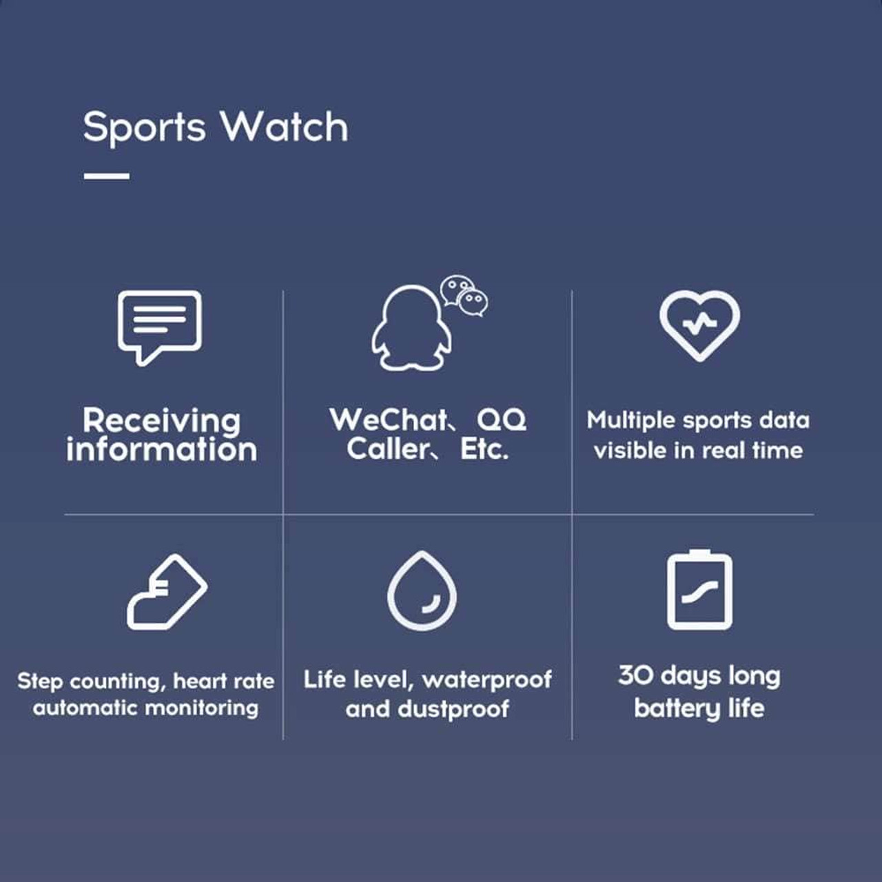 Y68 Smartwatch D20 BT Waterproof Sport Fitness Tracker Blood Pressure Heart Rate Monitor