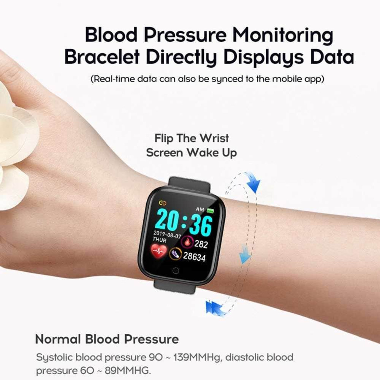 Y68 Smartwatch D20 BT Waterproof Sport Fitness Tracker Blood Pressure Heart Rate Monitor