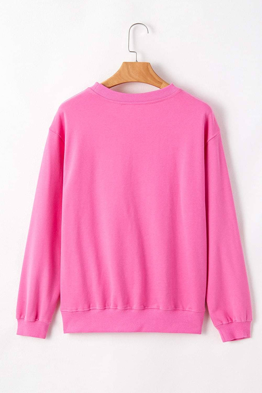 Bonbon Plain Drop Shoulder Crewneck Pullover Sweatshirt Bonbon Plain Drop Shoulder Crewneck Pullover Sweatshirt