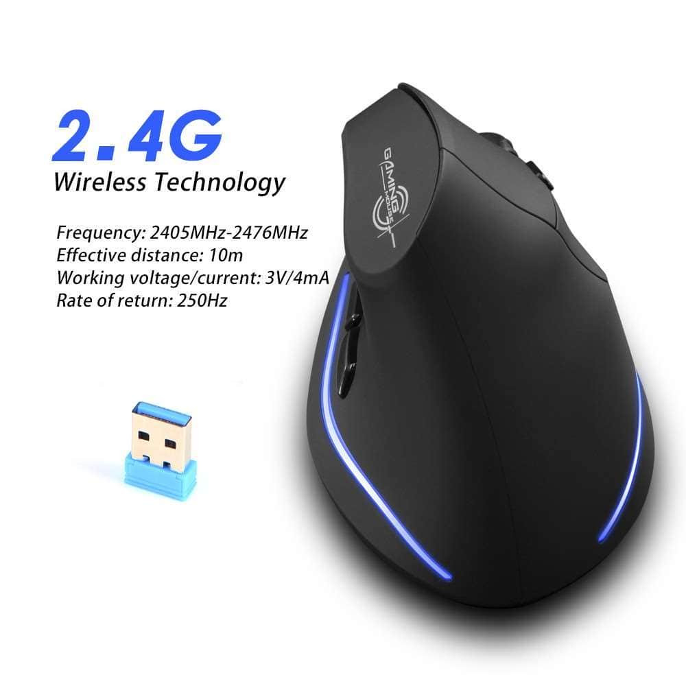 Zelotes F-35 Wireless Vertical Gaming Mouse Rechargeable 2400 DPI