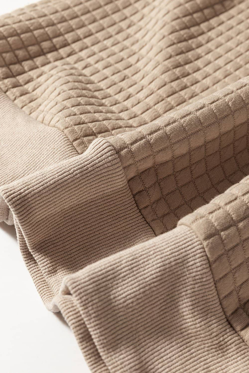 Parchment Leopard Quilted Patchwork Crew Neck Sweatshirt Parchment Leopard Quilted Patchwork Crew Neck Sweatshirt