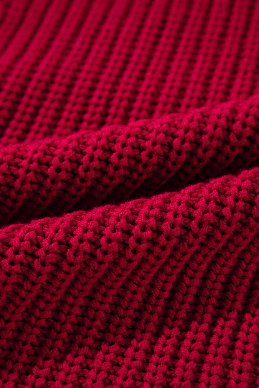 Racing Red Off-the-shoulder Knit Sweater