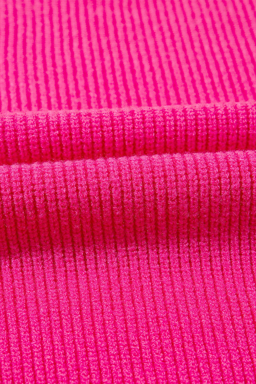Rose Red Heart Shape Drop Shoulder Round Neck Sweater