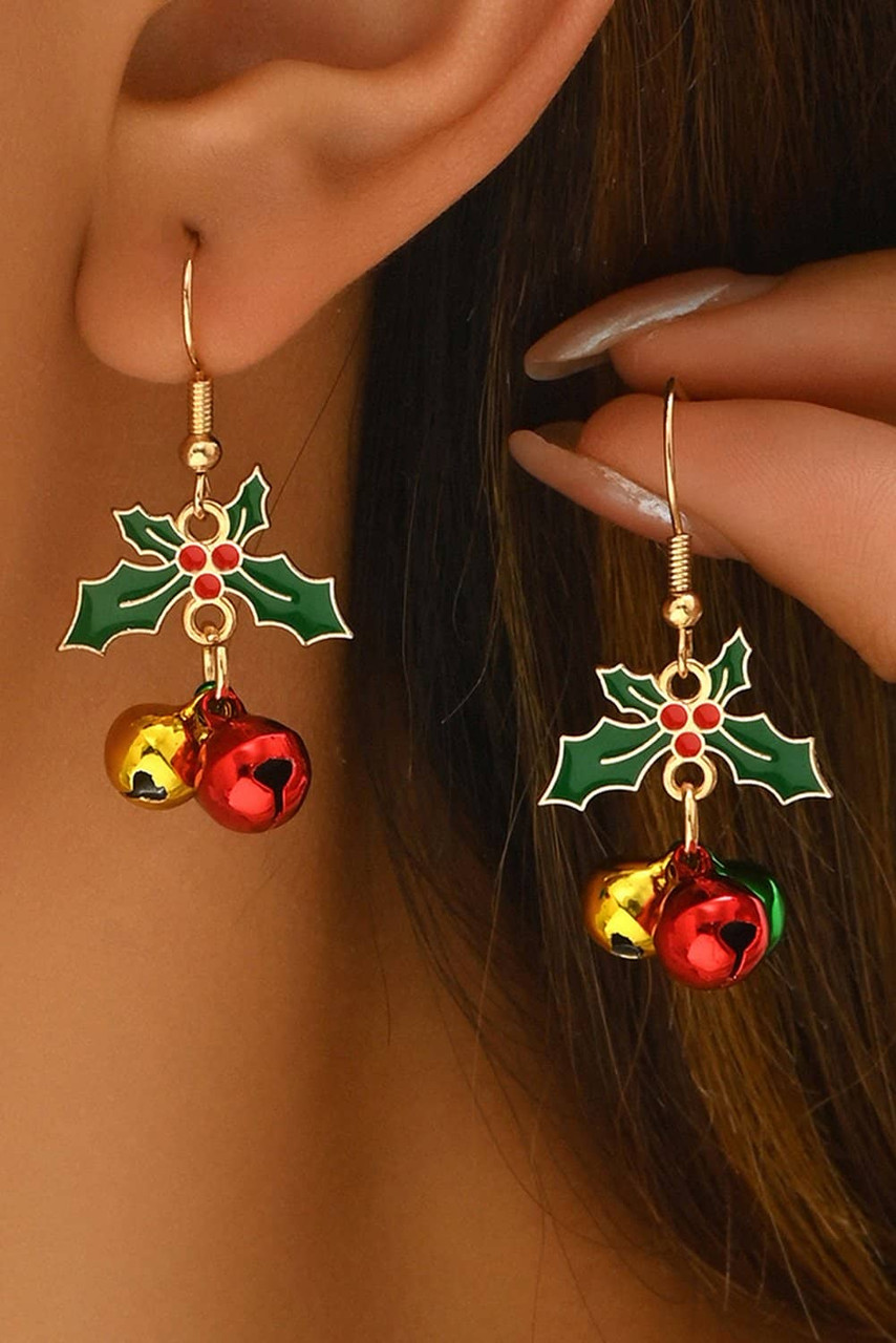 Gold Plated Christmas Jingle Bell Hook Earrings Gold Plated Christmas Jingle Bell Hook Earrings