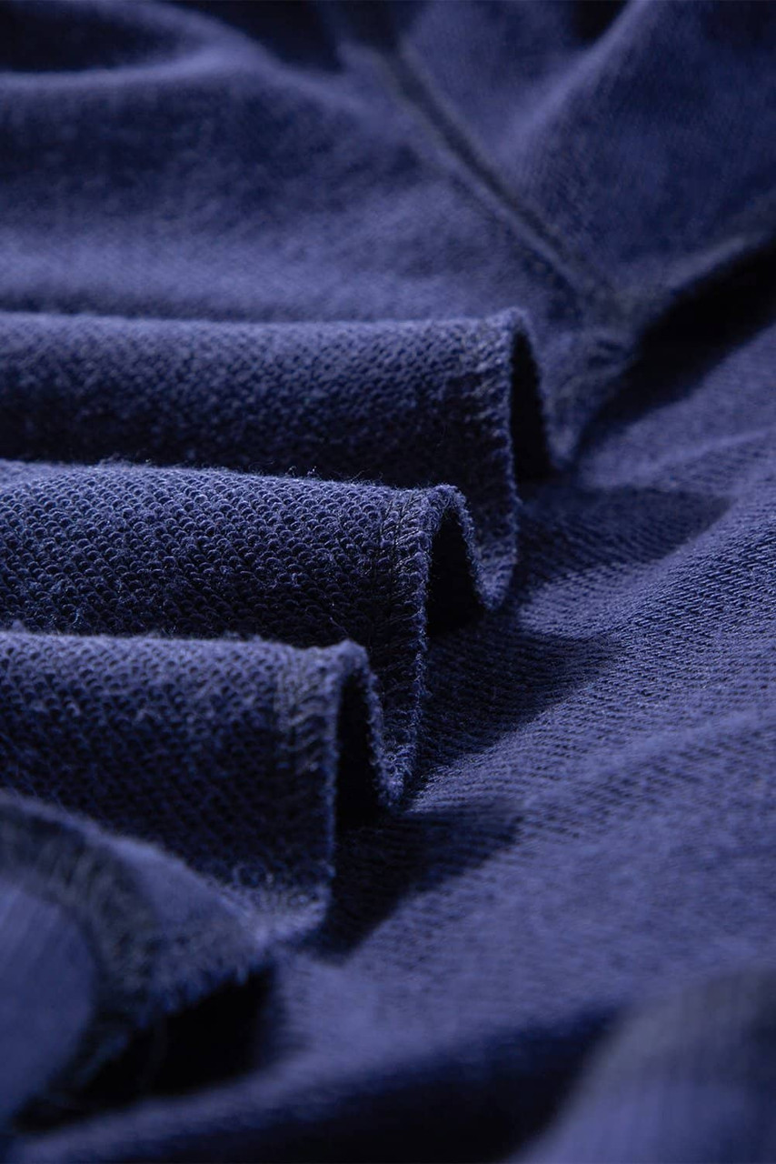 Navy Blue Plain Drop Shoulder Crewneck Pullover Sweatshirt Navy Blue Plain Drop Shoulder Crewneck Pullover Sweatshirt