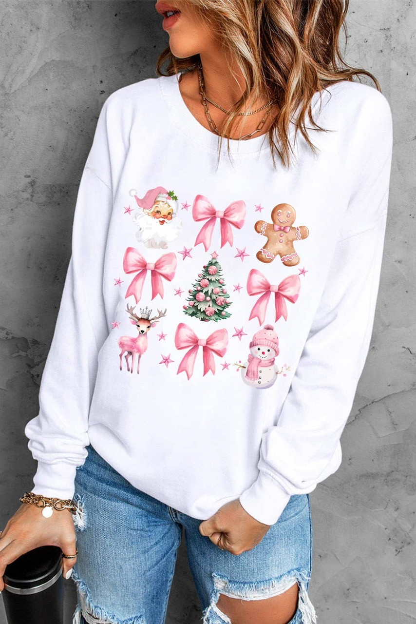Beige Christmas Theme Pattern Pullover Sweatshirt Beige Christmas Theme Pattern Pullover Sweatshirt