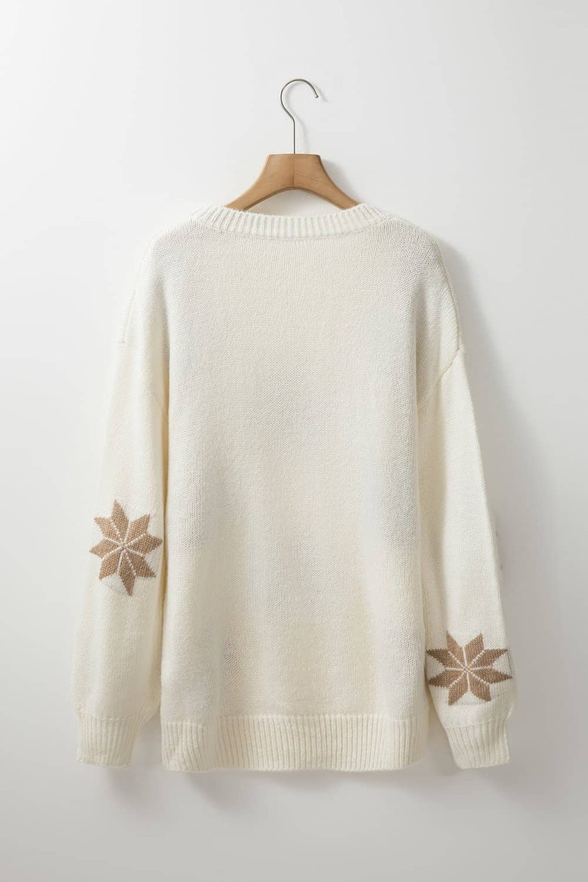 White Snowflake Christmas Tunic Sweater White Snowflake Christmas Tunic Sweater