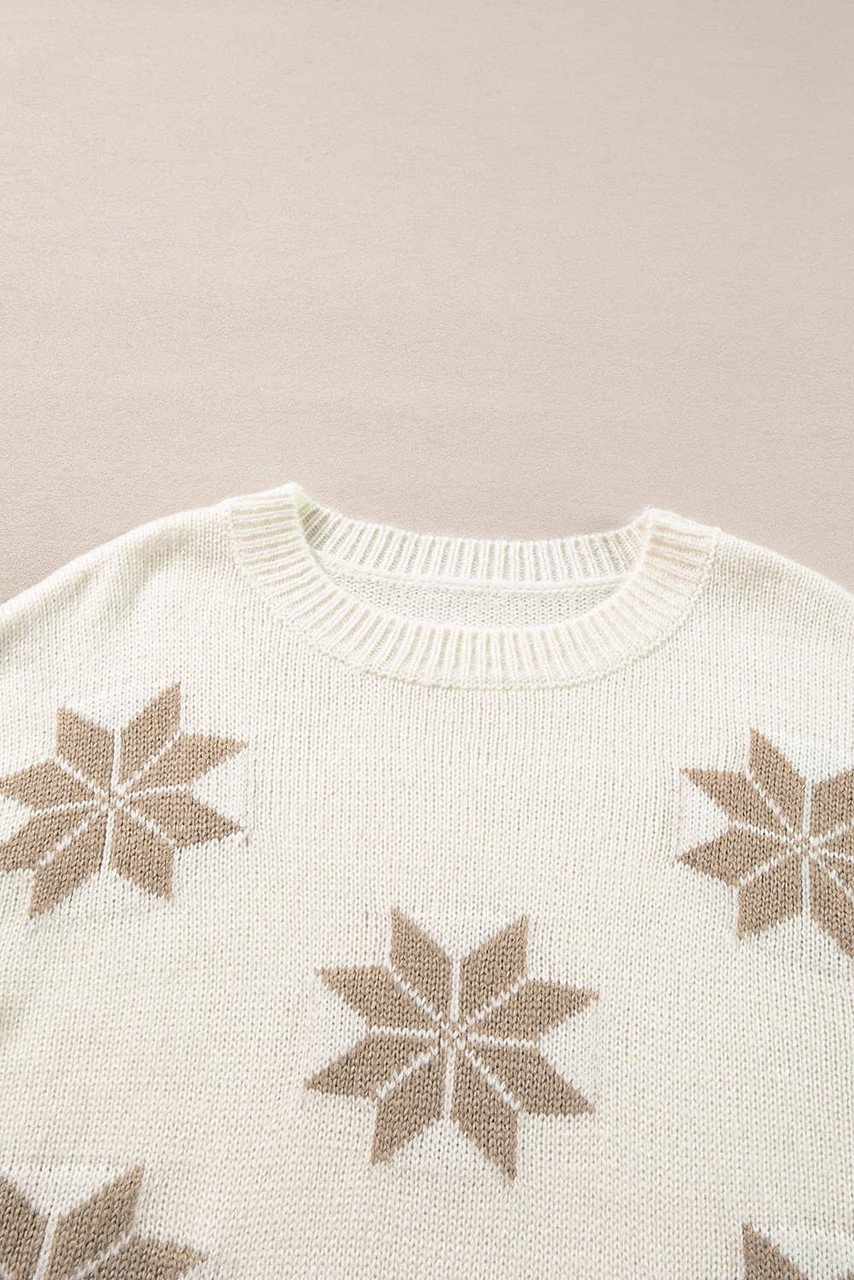 White Snowflake Christmas Tunic Sweater White Snowflake Christmas Tunic Sweater
