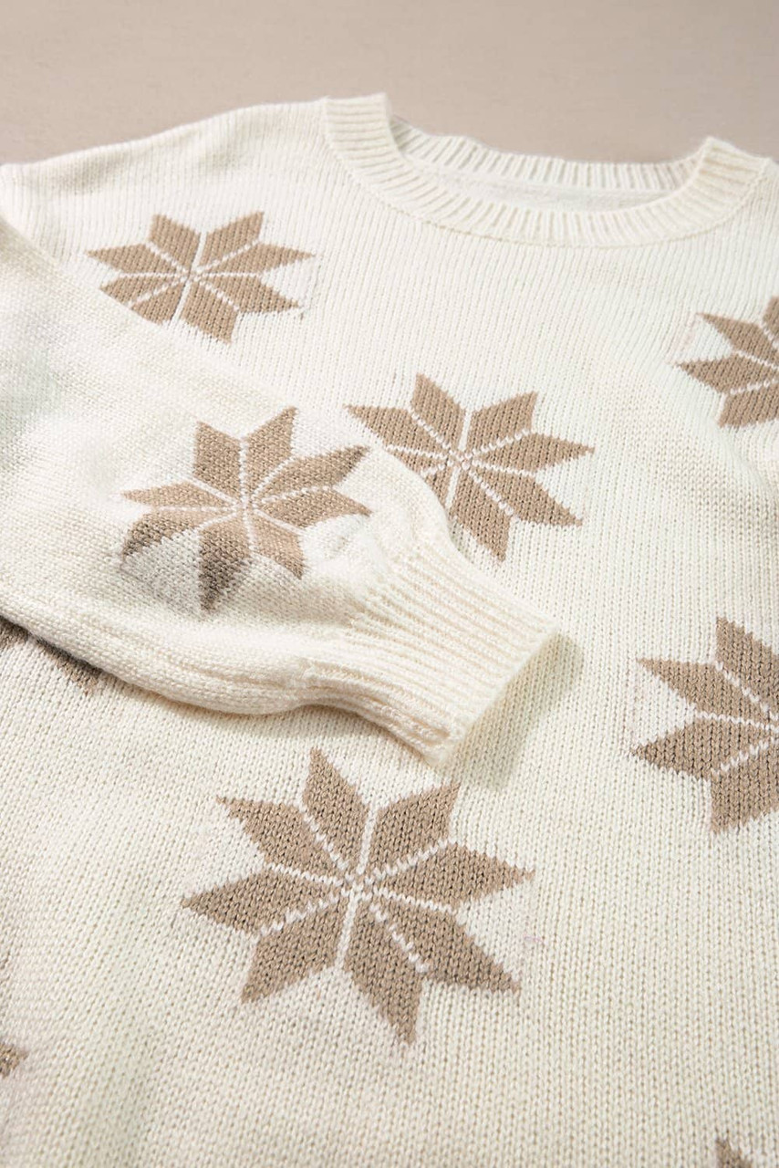 White Snowflake Christmas Tunic Sweater White Snowflake Christmas Tunic Sweater
