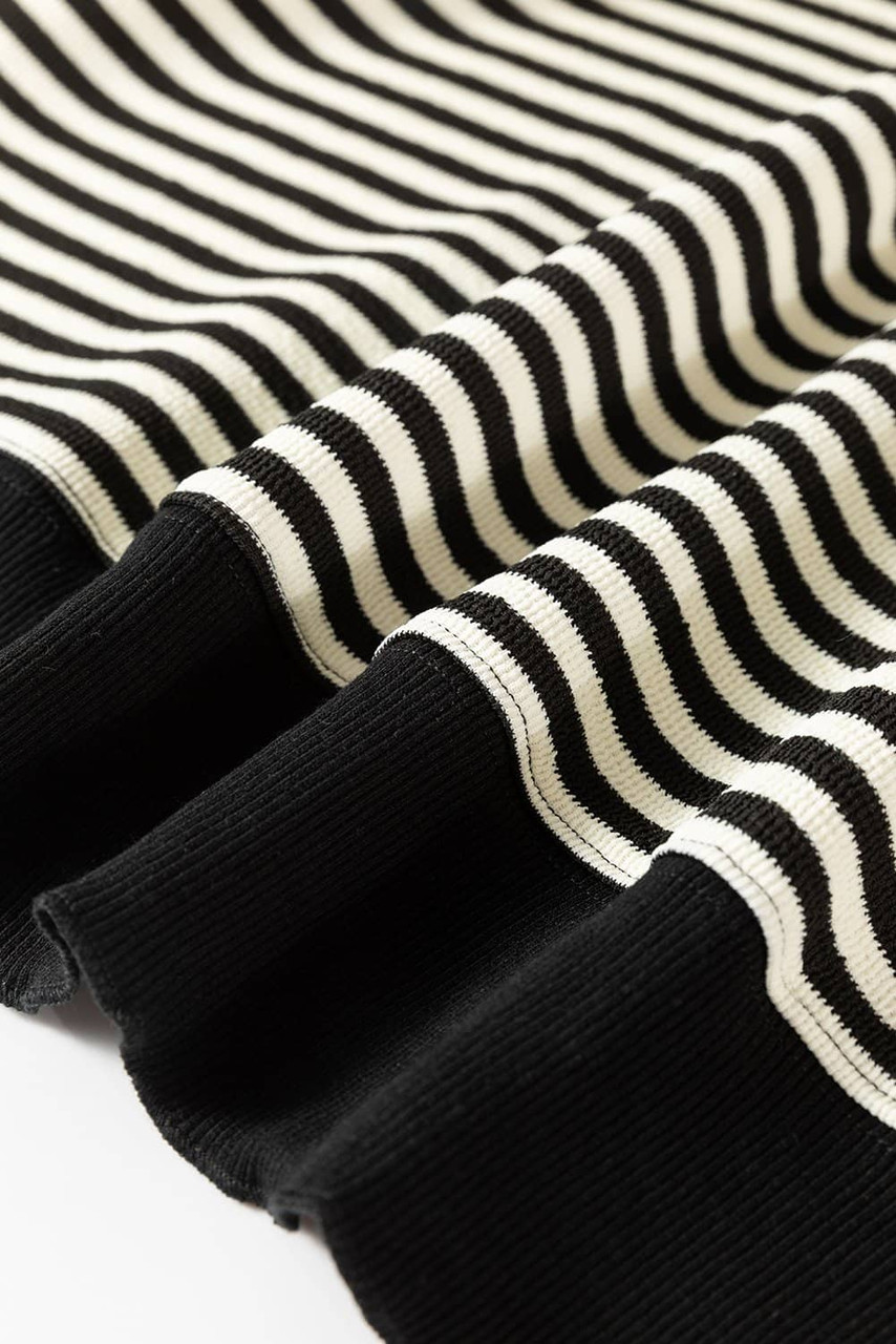 Black Stripe Loose Drop Shoulder Long Sleeve Top Black Stripe Loose Drop Shoulder Long Sleeve Top
