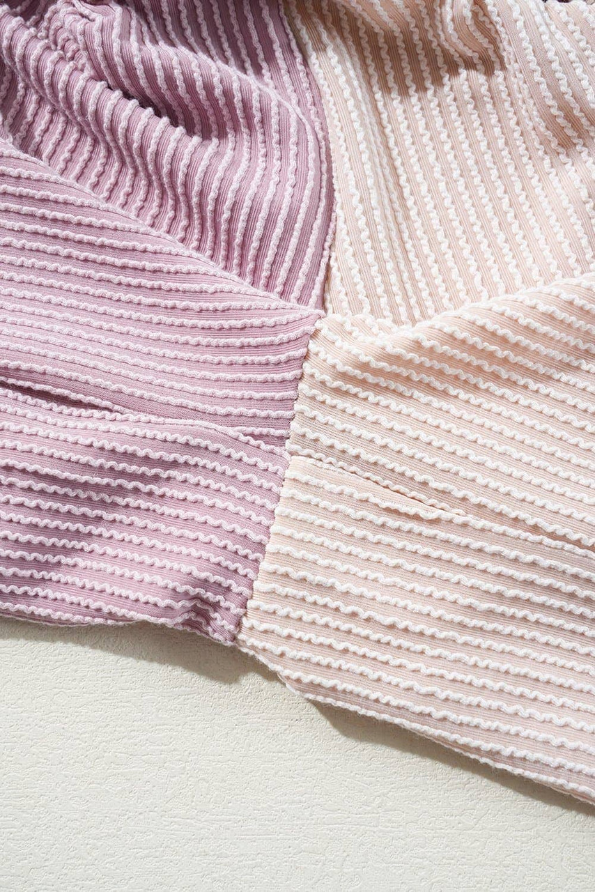 Parchment Color Block Corded Knit Buttoned Super Wide Leg Jumpsuit Parchment Color Block Corded Knit Buttoned Super Wide Leg Jumpsuit