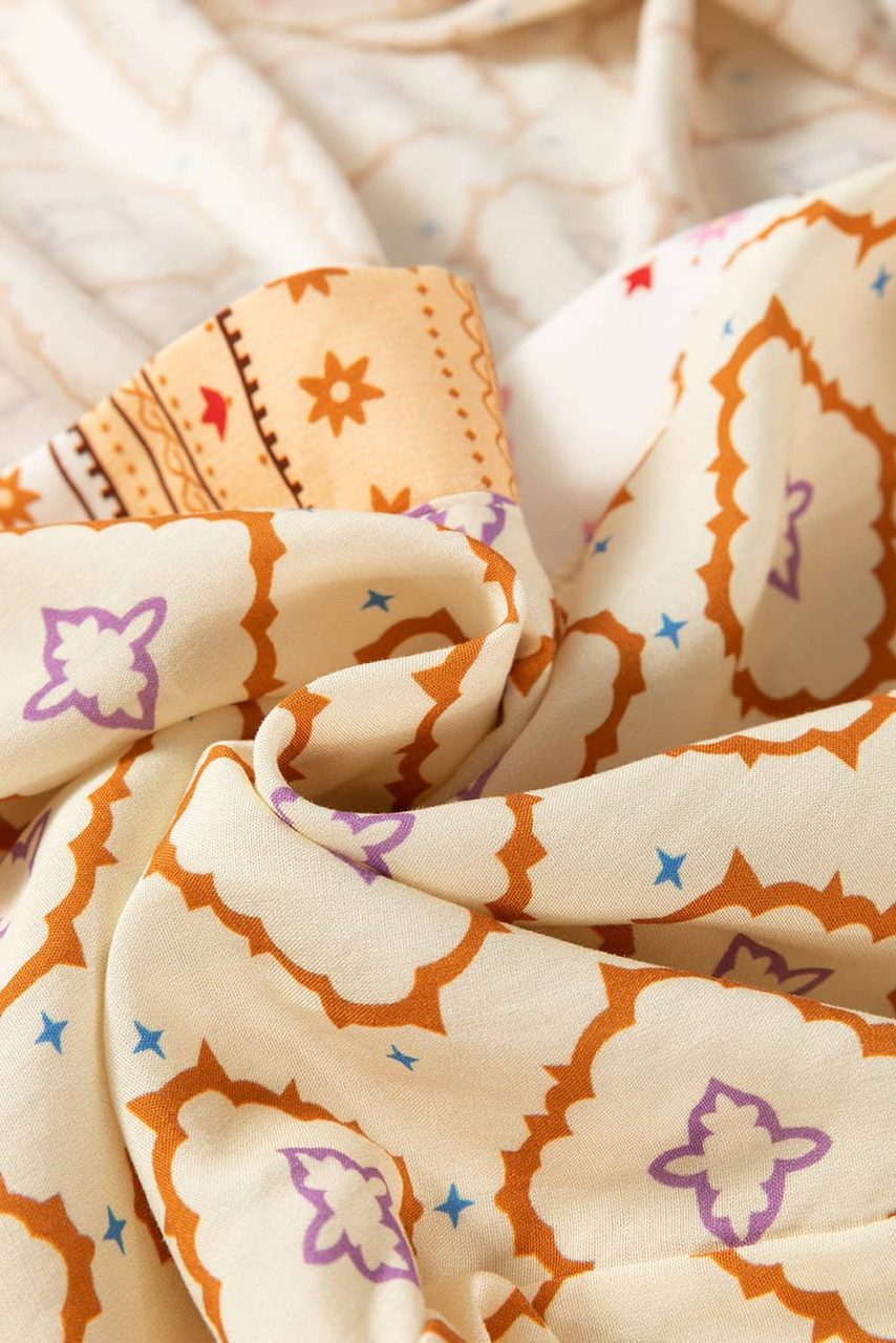 Yellow Bohemian Geometric Printed Loose Sleeve Long Kimono Yellow Bohemian Geometric Printed Loose Sleeve Long Kimono