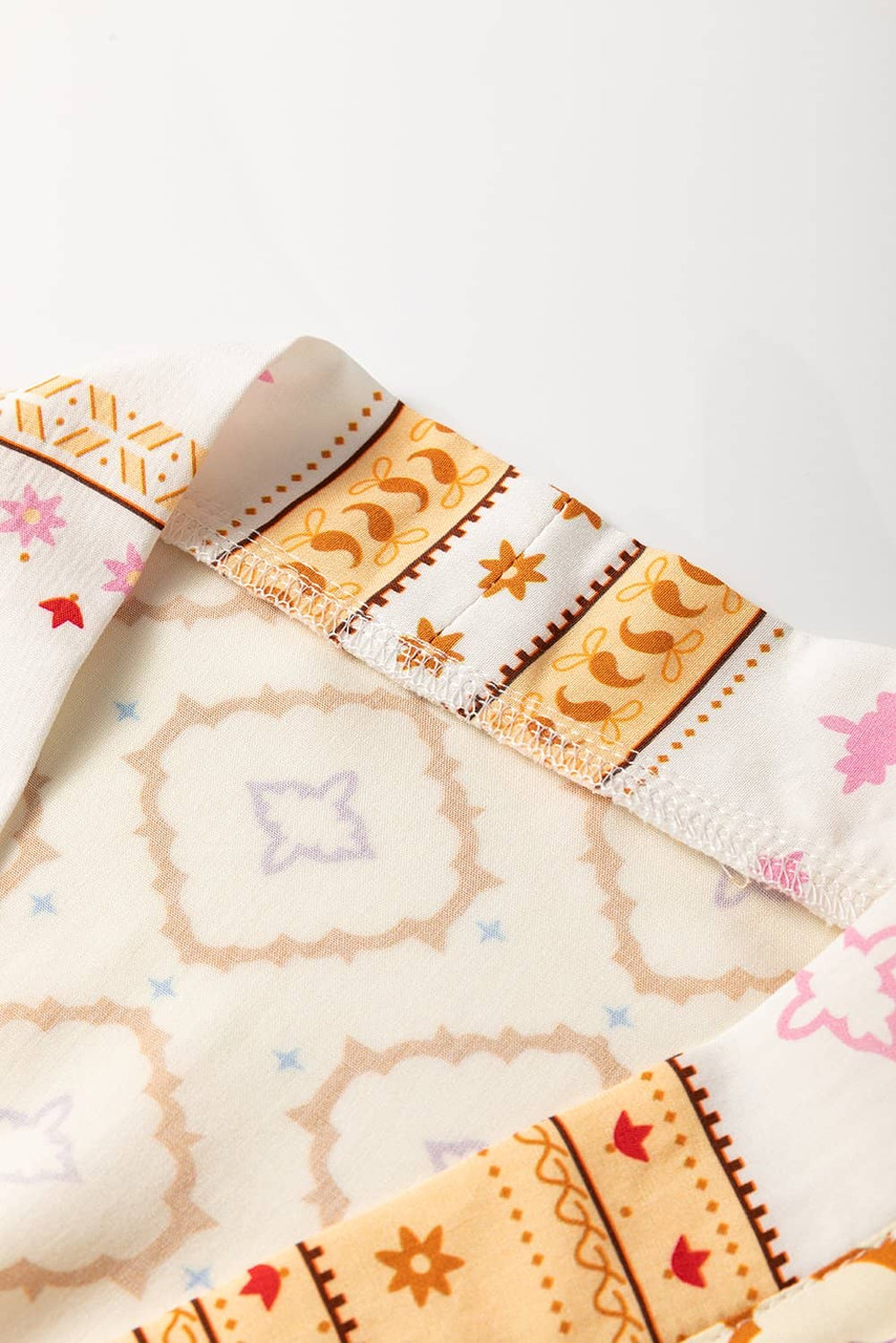 Yellow Bohemian Geometric Printed Loose Sleeve Long Kimono Yellow Bohemian Geometric Printed Loose Sleeve Long Kimono