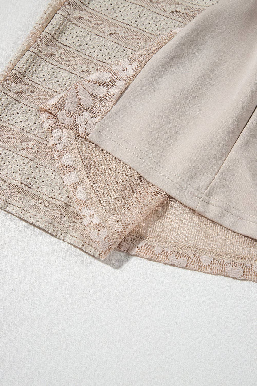 Smoke Gray Boho Lace Patchwork Wide Leg High Waist Pants Smoke Gray Boho Lace Patchwork Wide Leg High Waist Pants