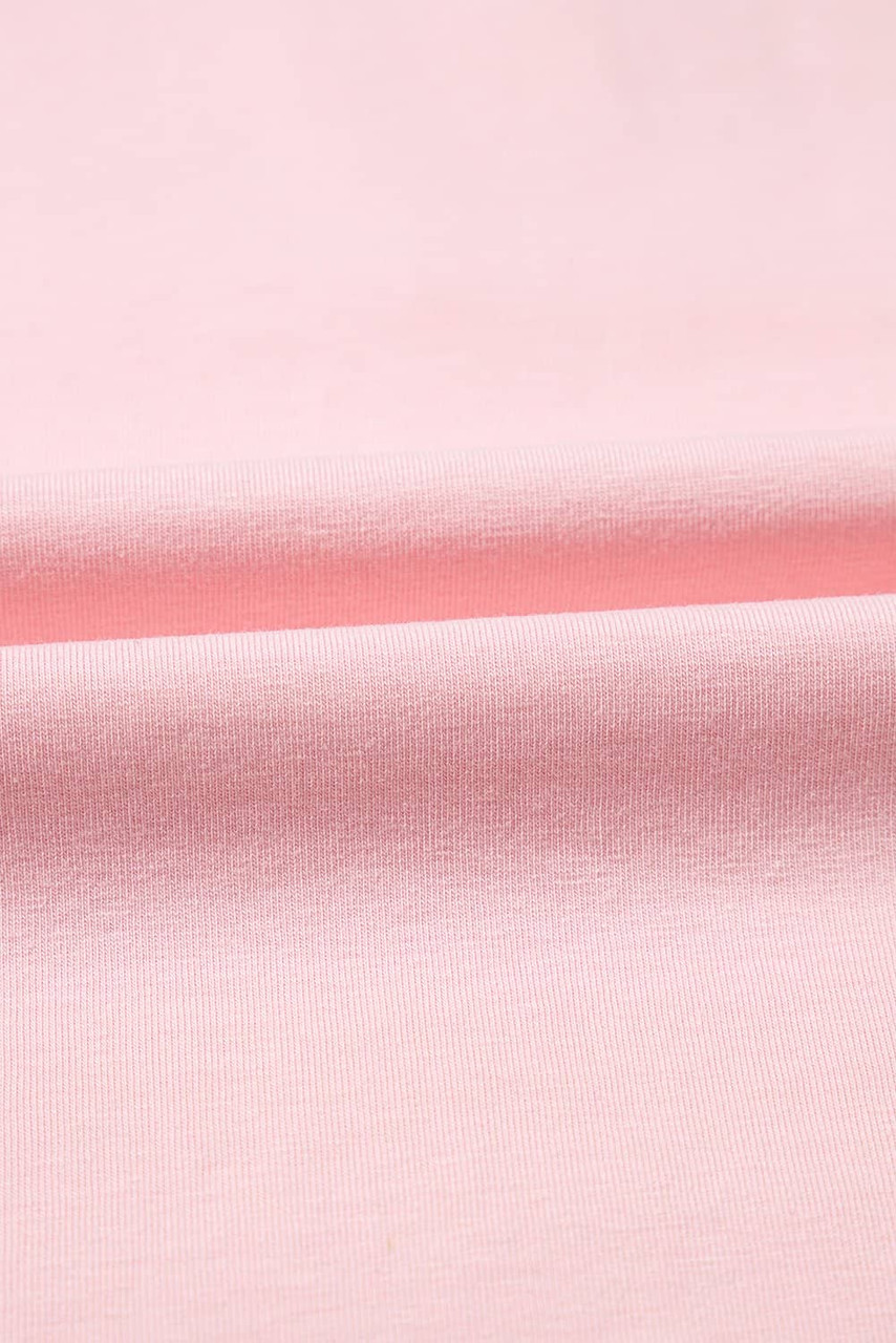 Pink Colorblock Long Sleeve Buttons Henley Top