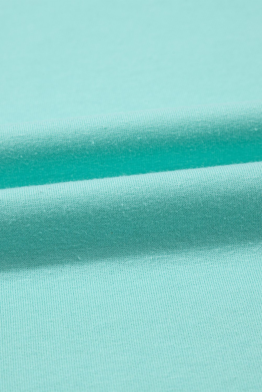 Mint Green Raglan Short Sleeve Tee and Wide Leg Pants Set