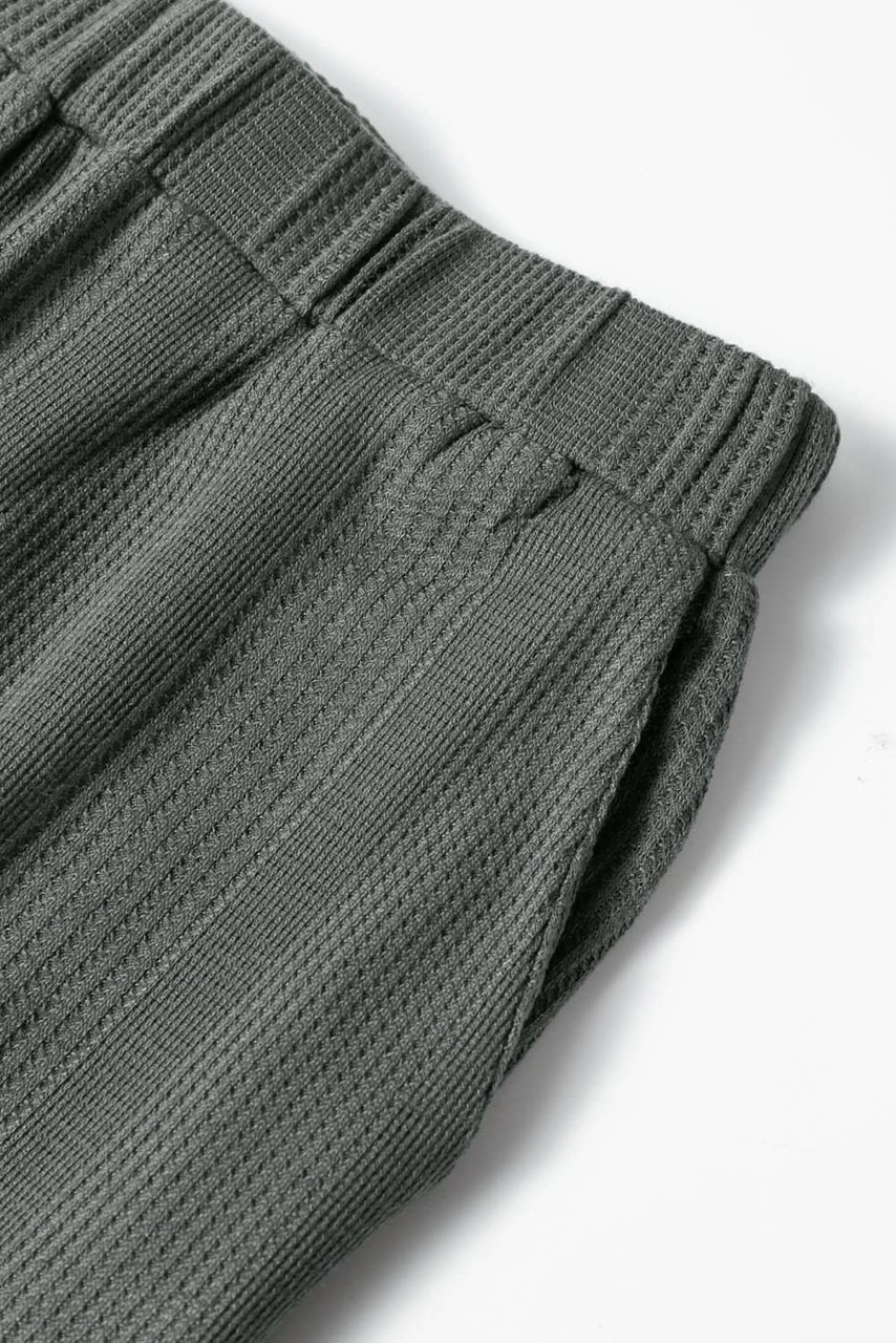 Duffel Green Solid Color Ribbed Ruffle Tank Top and Pants Set