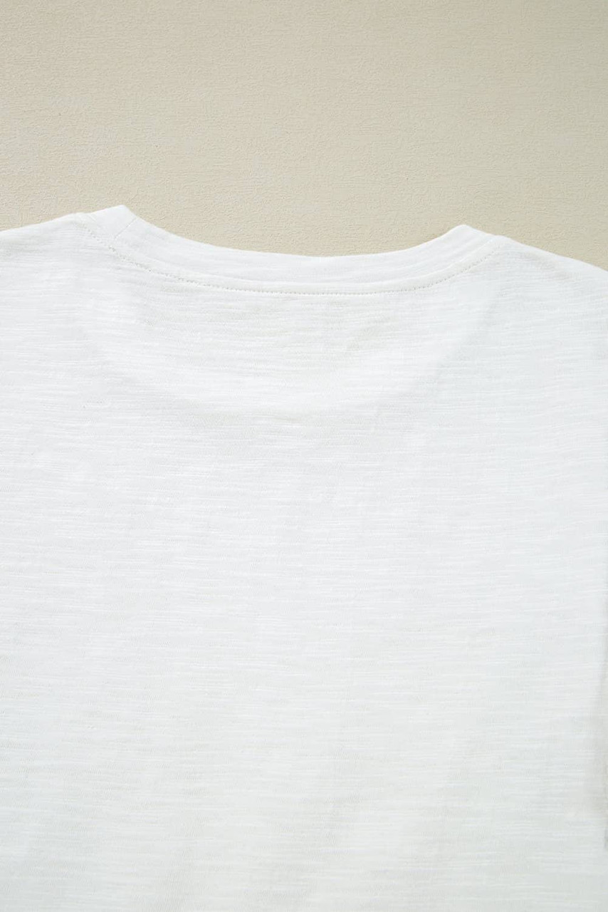 White Floral Lace Eyelet Patched Butterfly Sleeve Blouse