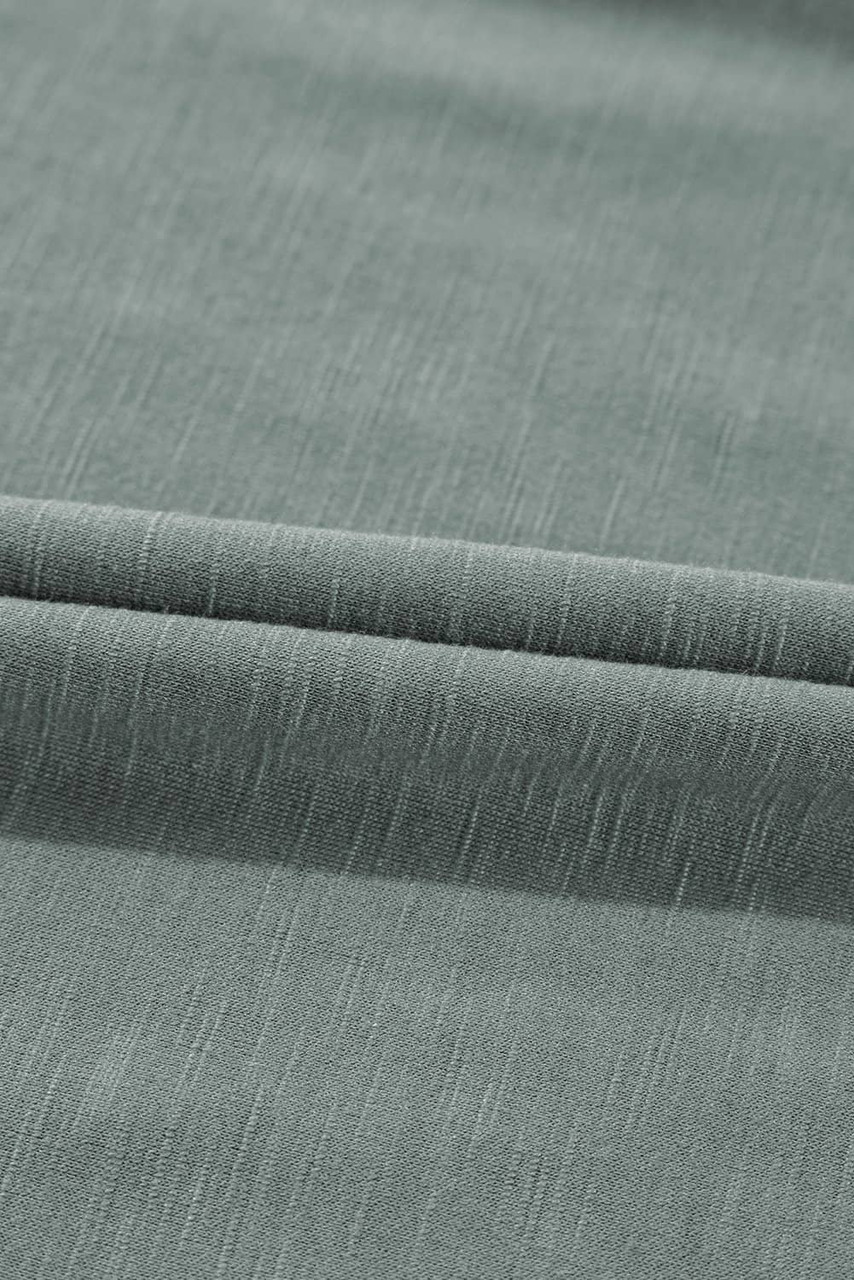 Mist Green Frilled Gathered Seam Round Neck T Shirt Dress