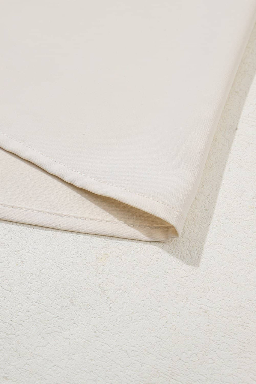 Oatmeal Contrast Geometric Print Patchwork V Neck Short Sleeve Plus Size Top