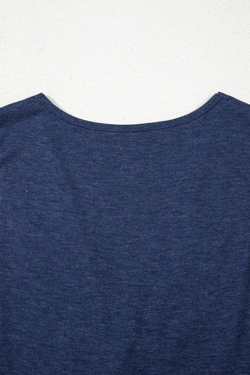 Dirty blue Twisted Bust V Neck Sleeveless Dress