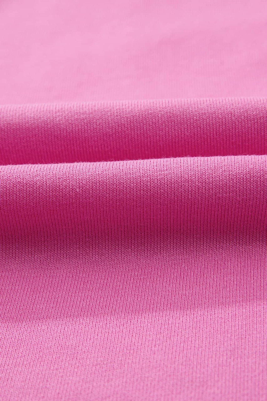 Sachet Pink Contrast Flower Drop Shoulder Loose T Shirt Sachet Pink Contrast Flower Drop Shoulder Loose T Shirt