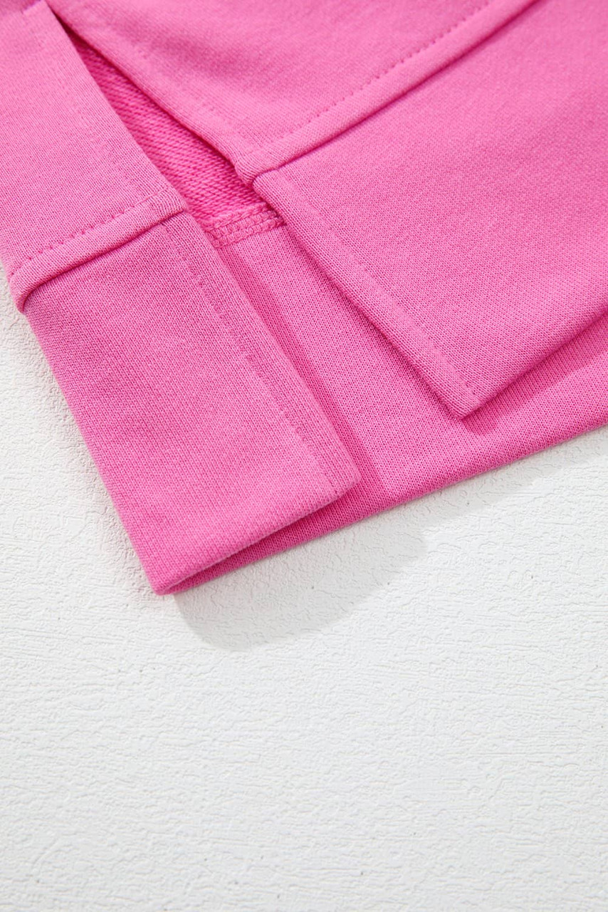 Sachet Pink Contrast Flower Drop Shoulder Loose T Shirt Sachet Pink Contrast Flower Drop Shoulder Loose T Shirt