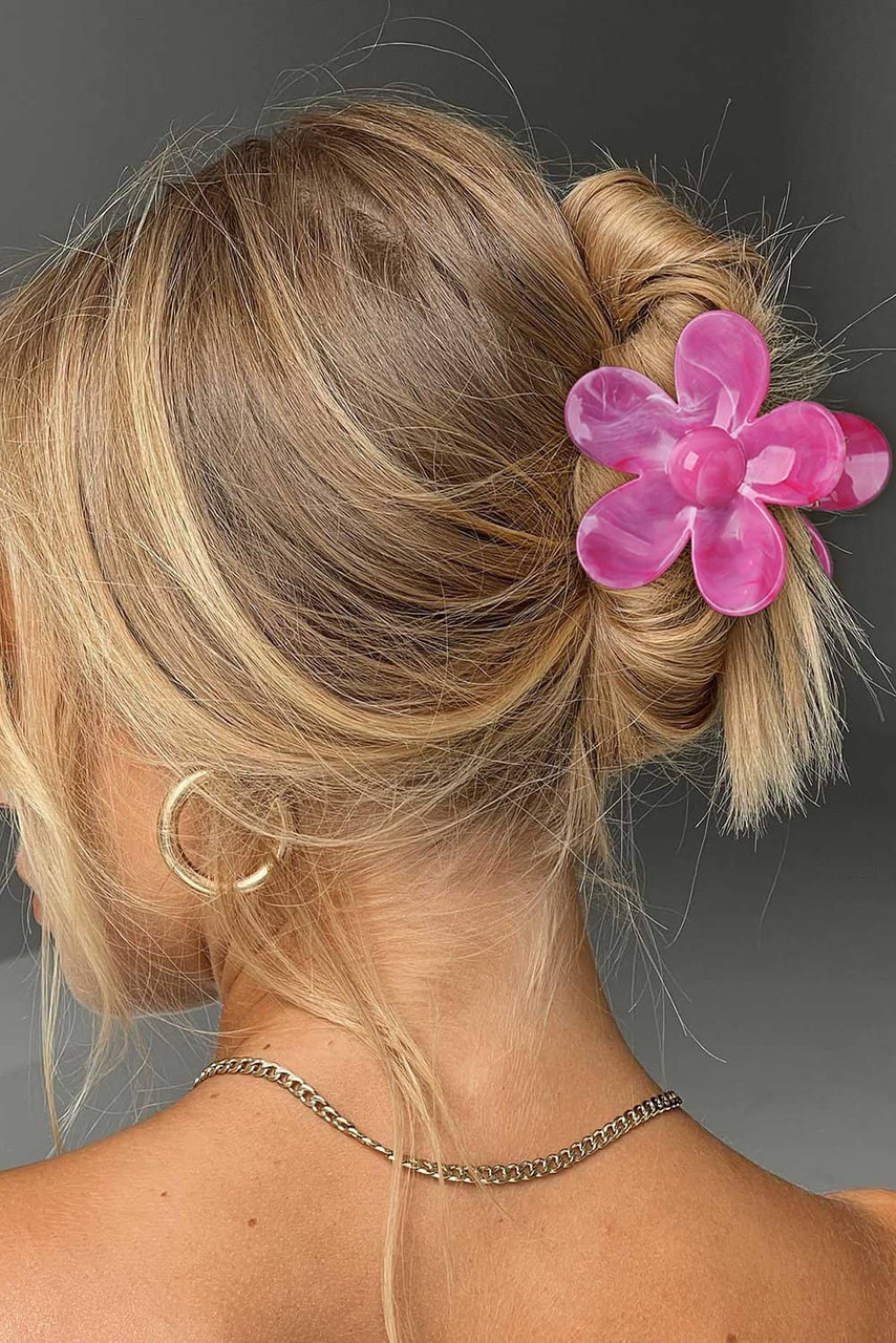Bonbon Flower Shape Resin Hair Claw Clip