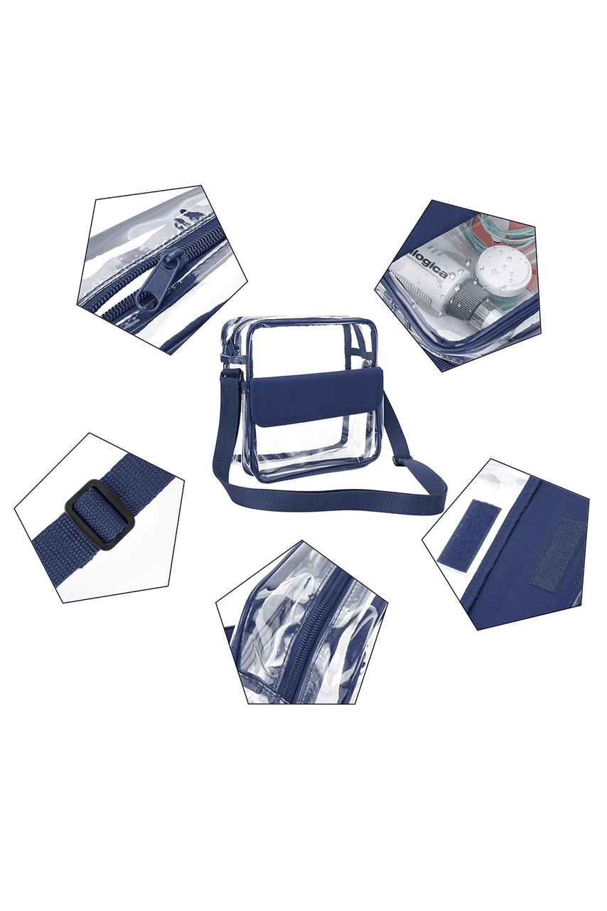 Dark Blue PVC Patchwork Adjustable Strap Square Crossbody Bag Dark Blue PVC Patchwork Adjustable Strap Square Crossbody Bag