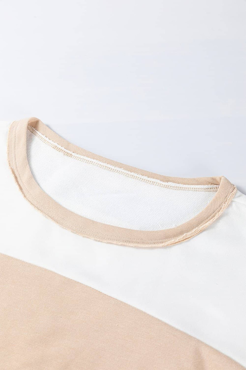 Multicolour Colorblock Patchwork Side Split Tunic T Shirt