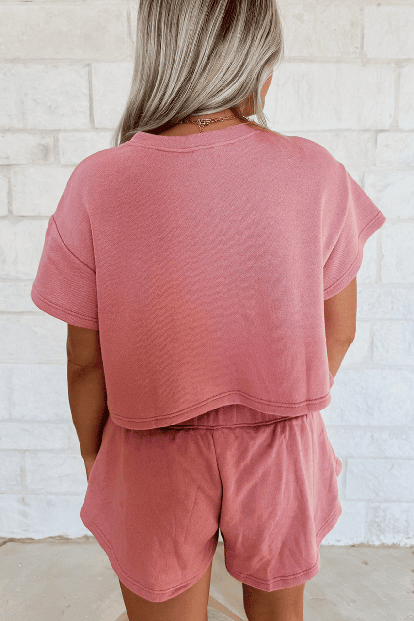 Blossom Sequin Crawfish Graphic Cropped Tee High Waist Skort 2pcs Outfit