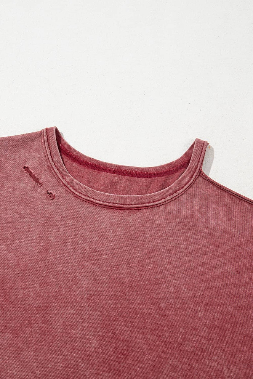 Clay One Shoulder Half Sleeve Oversized Tunic T Shirt