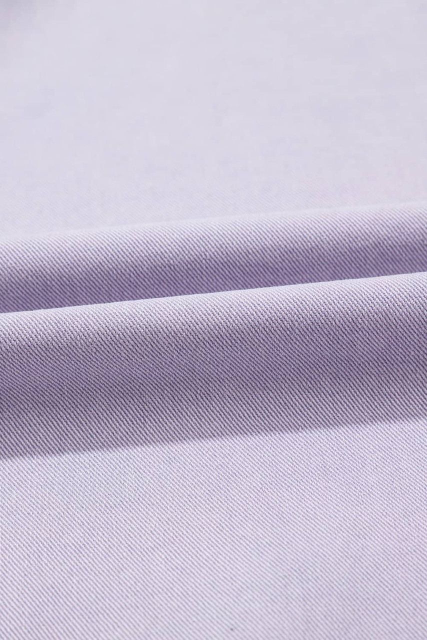 Orchid Petal Short Sleeve Double Chest Pocket Denim Shirt Dress