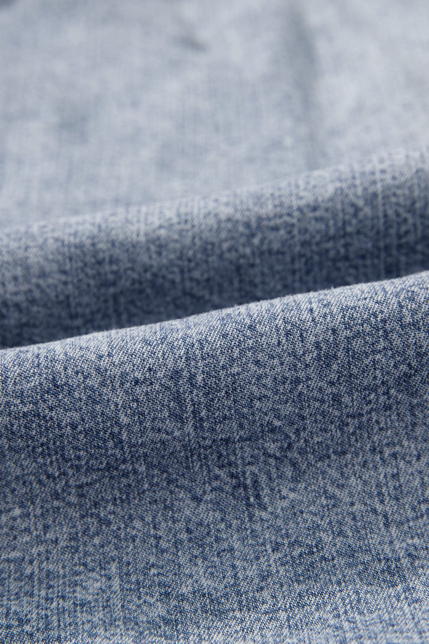 Ashleigh Blue Ruffled Shirred Neckline Sleeveless Denim Tank Top