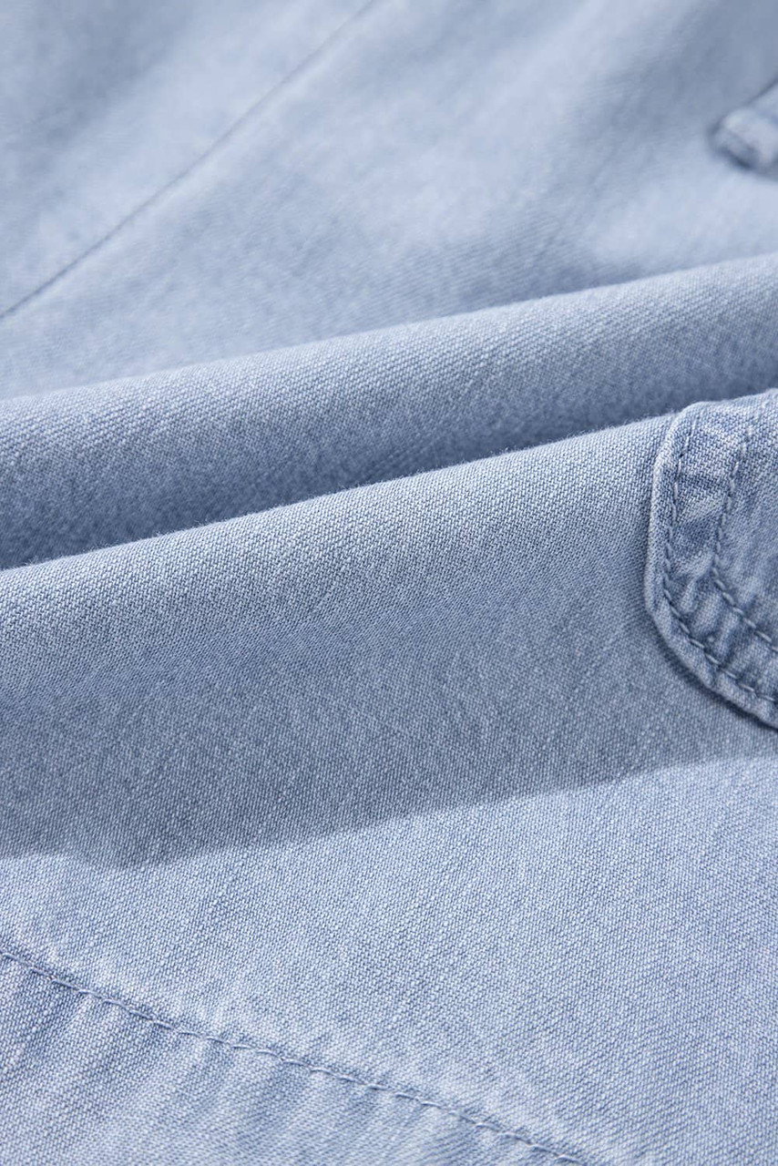 Beau Blue Pocketed Drawstring High Waist Plus Size Denim Shorts