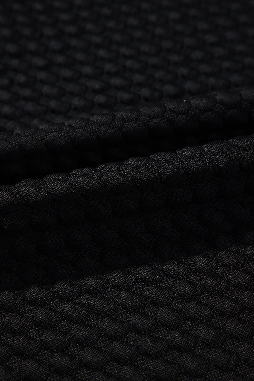 Black Textured Cap Sleeve T-shirt Shift Mini Dress