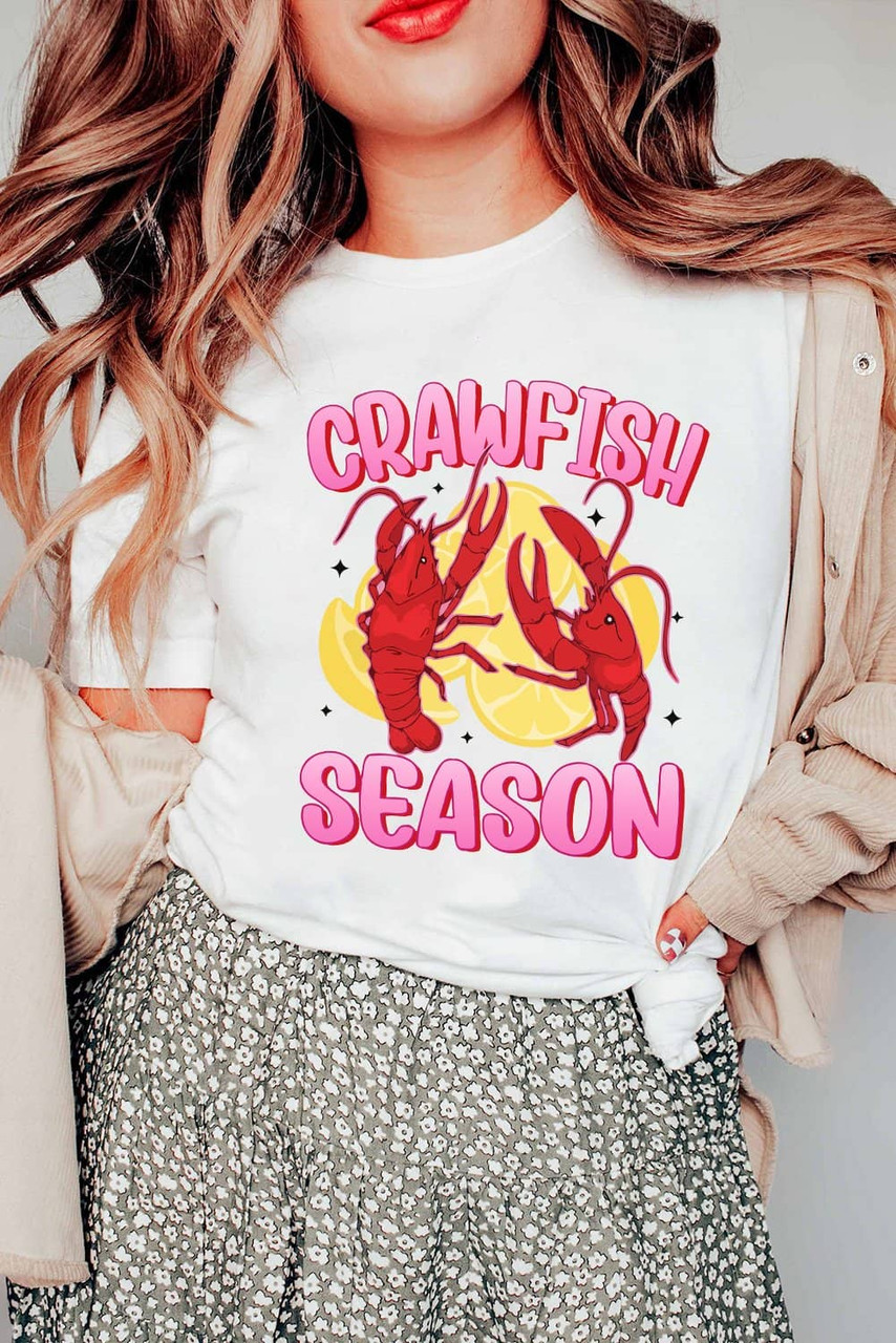 White CRAWFISH SEASON Lemon Spice Graphic Tee