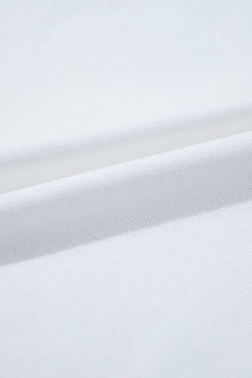 White Loose Half Sleeve Hi Low Hem T Shirt