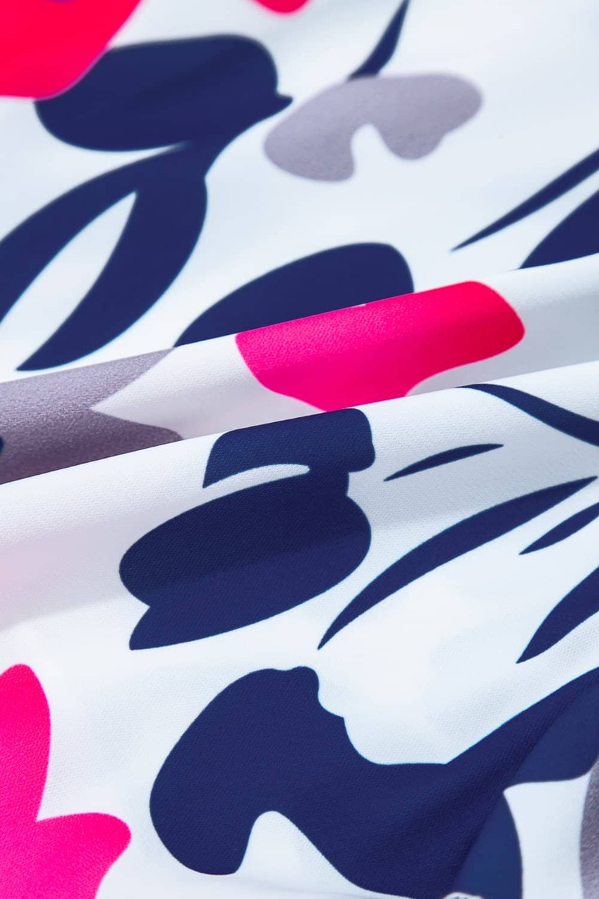 Fashion Floral Print Notched Neck Flutter Sleeve Mini Dress Fashion Floral Print Notched Neck Flutter Sleeve Mini Dress