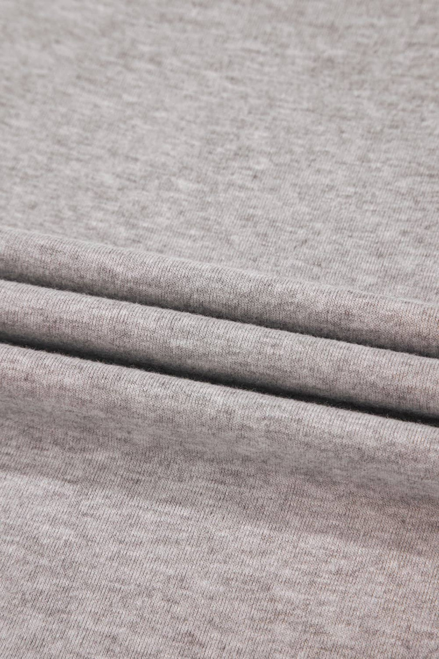 Gray Solid Color Loose Tee 2 Piece Shorts Set