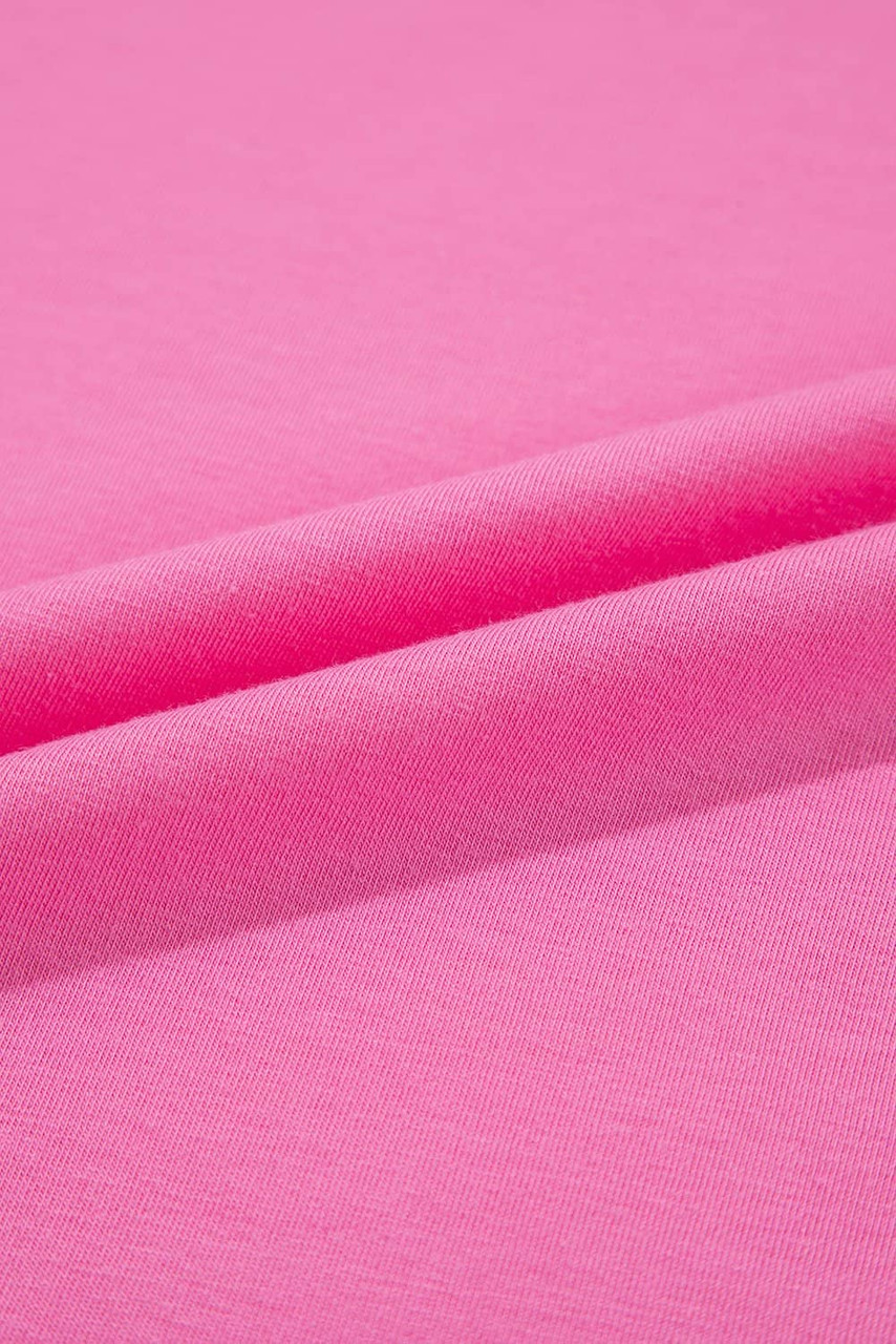 Sachet Pink Bright Casual Plain Crew Neck Tee Sachet Pink Bright Casual Plain Crew Neck Tee