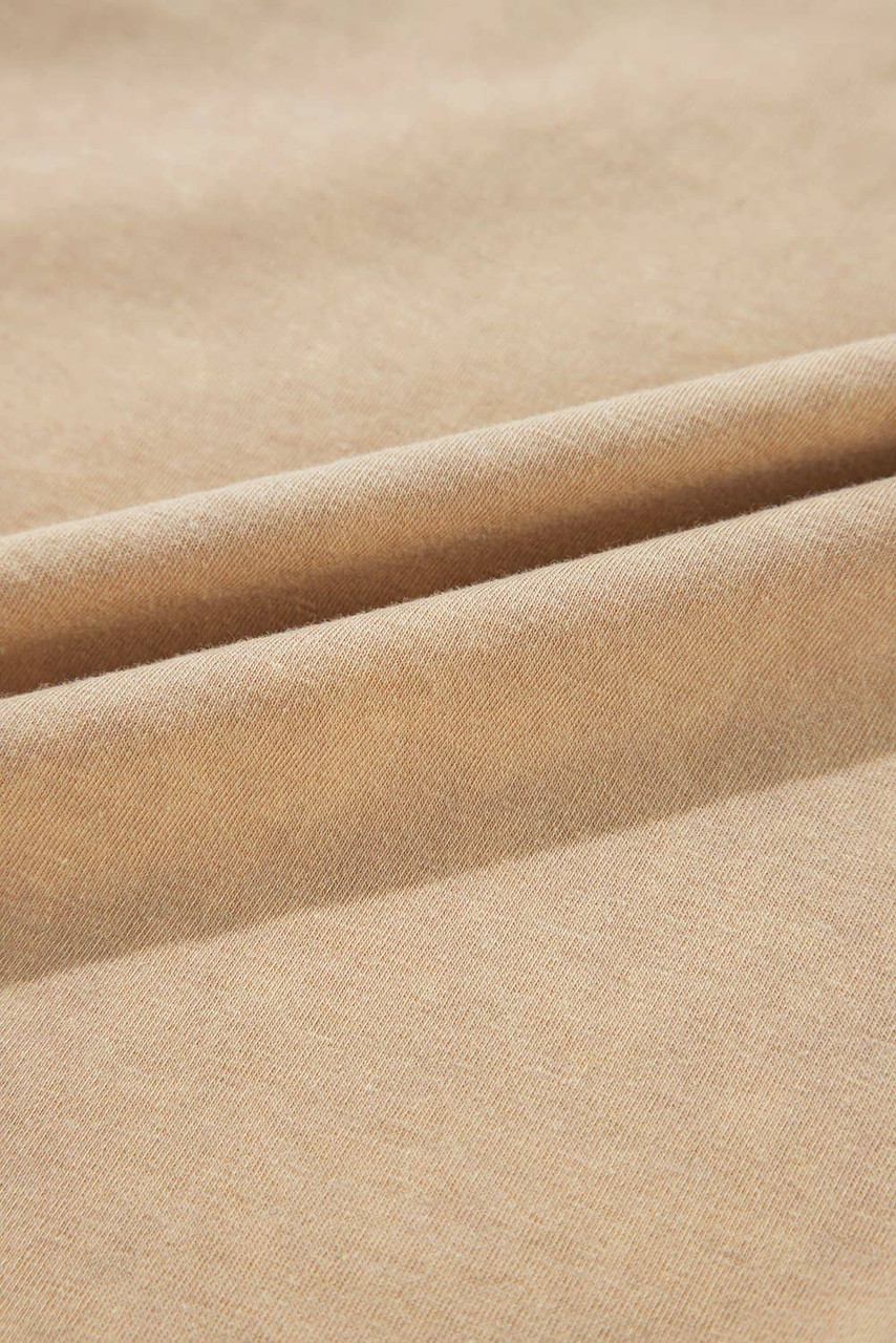 Pale Khaki Mineral Wash Stud Beaded Star Graphic Pocketed T Shirt Dress