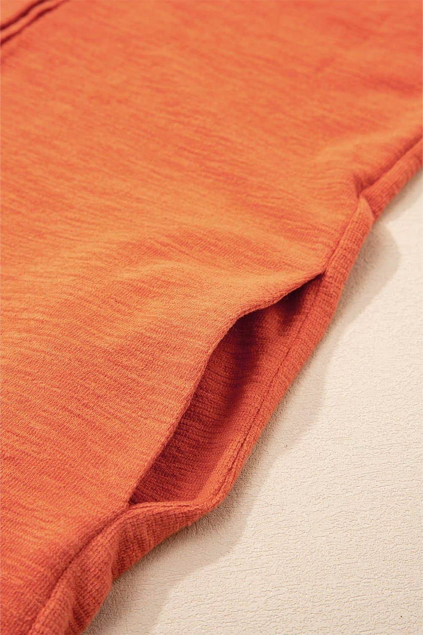 Grapefruit Orange U Neck Button Front Sleeveless Romper