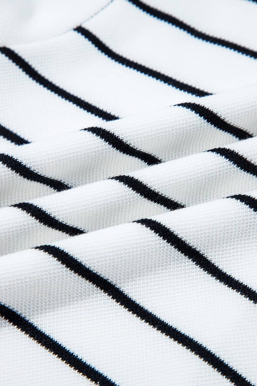 Black Stripe Casual Wide Leg 2pcs Pants Set