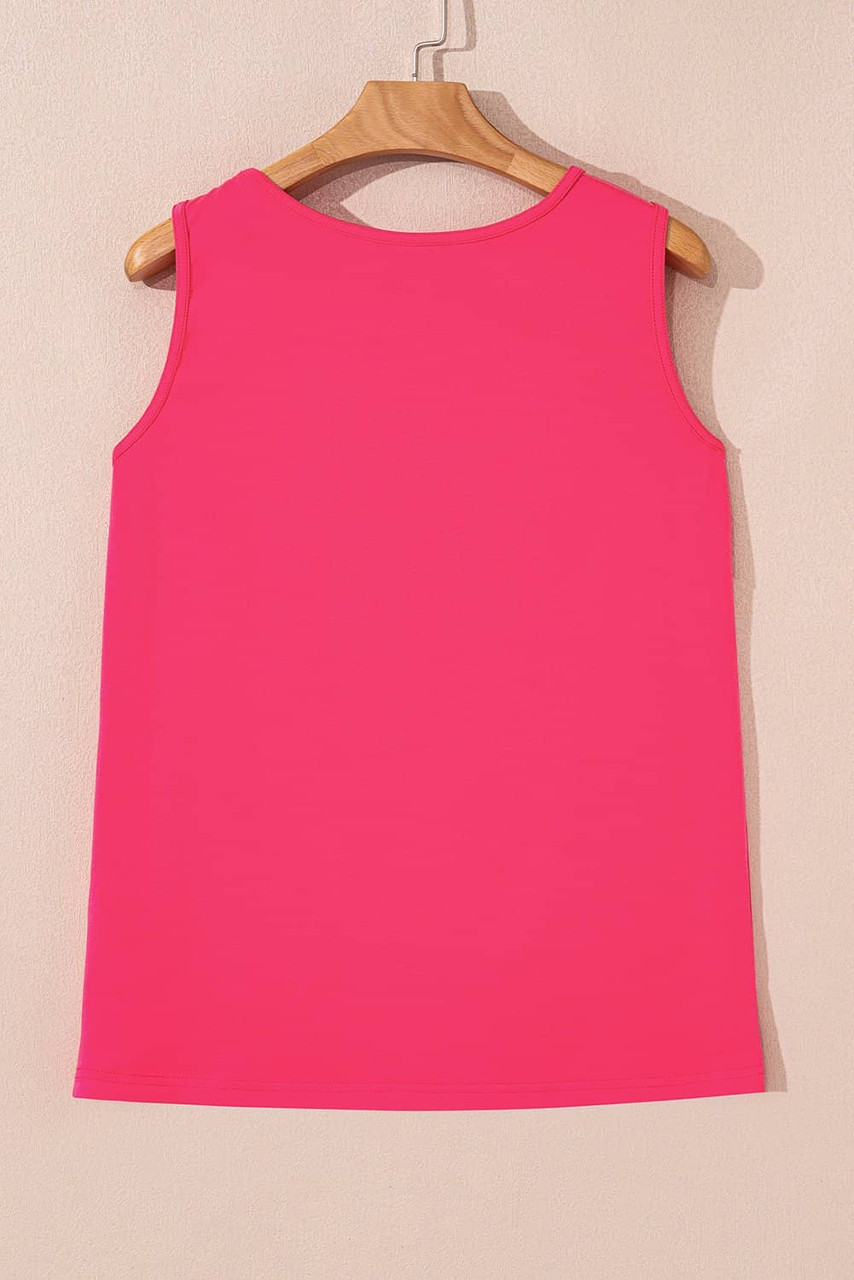 Sachet Pink Butterfly Graphic Casual Tank Top Sachet Pink Butterfly Graphic Casual Tank Top