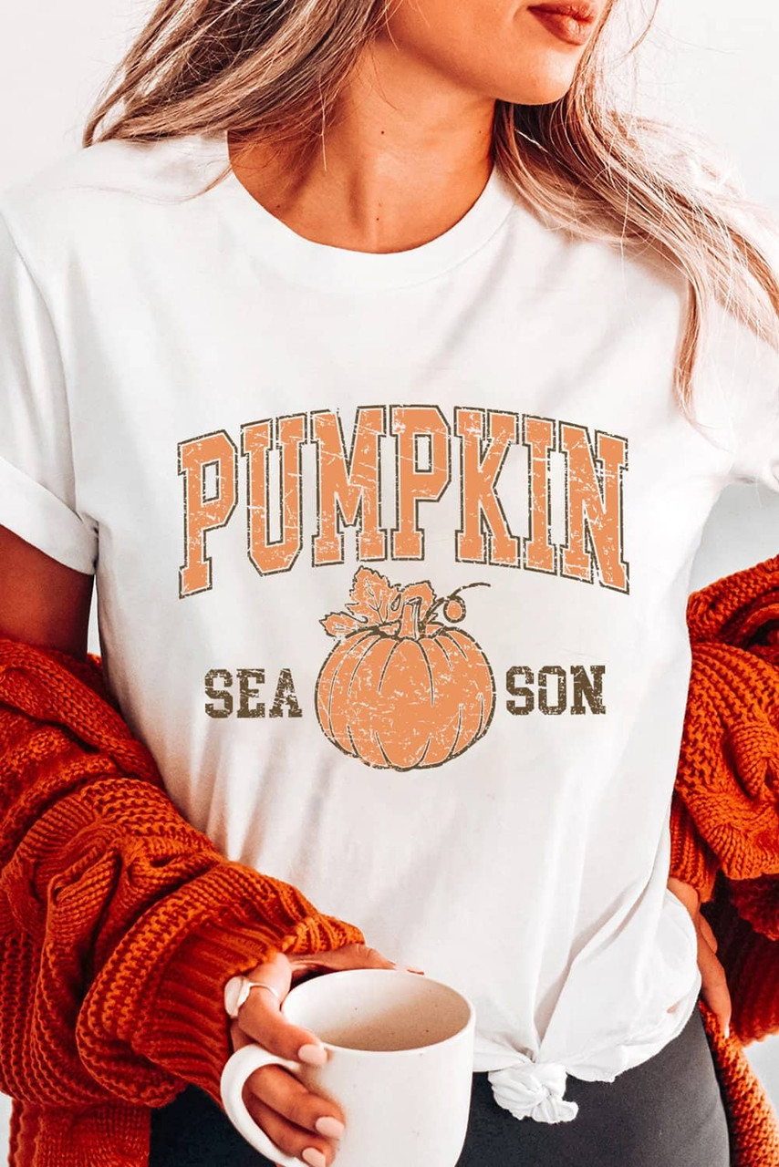 White PUMPKIN SEASON Cracking Printed Cotton Blend T Shirt White PUMPKIN SEASON Cracking Printed Cotton Blend T Shirt