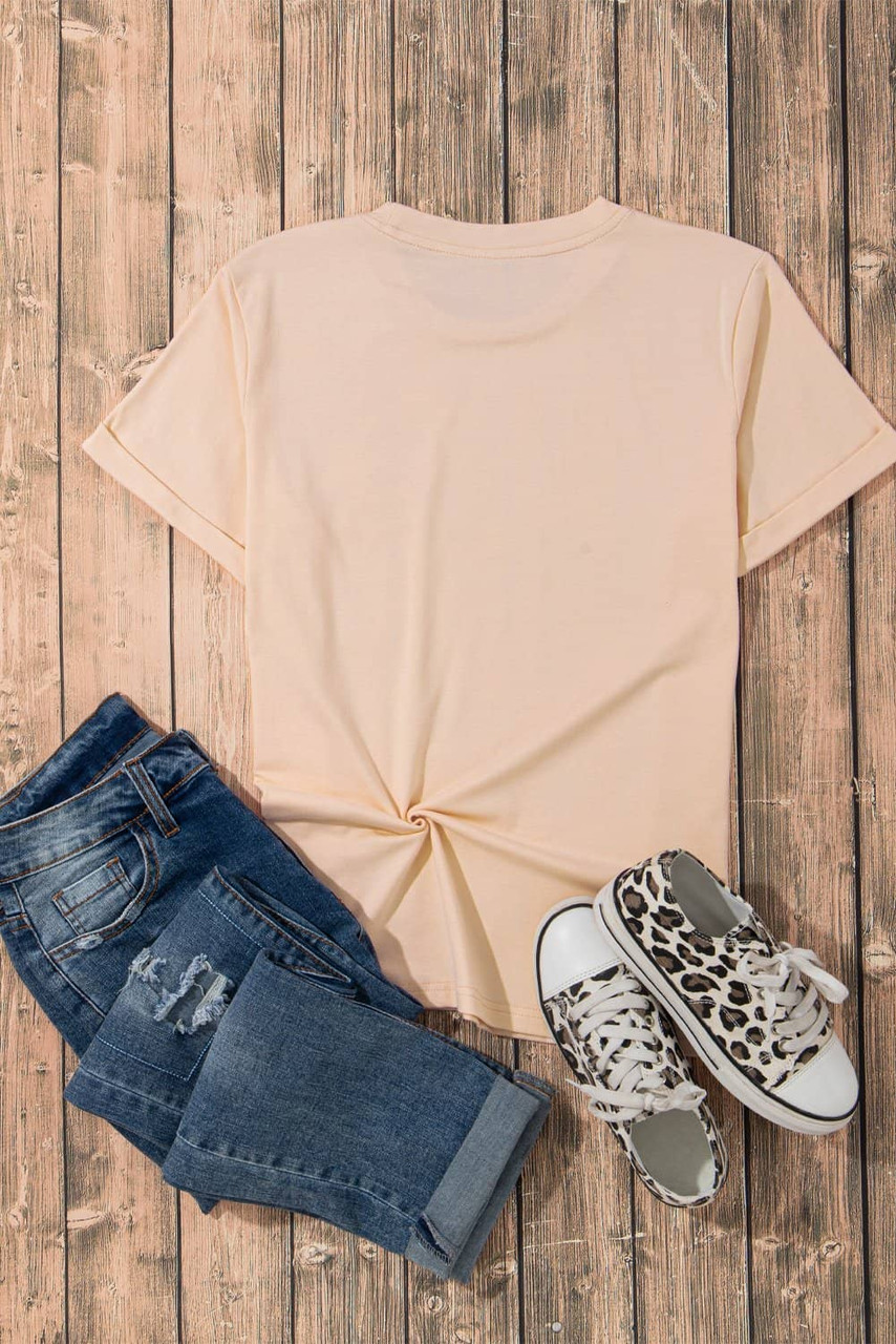 Khaki Rodeo Horse Graphic Western Cowgirl Fashion T Shirt