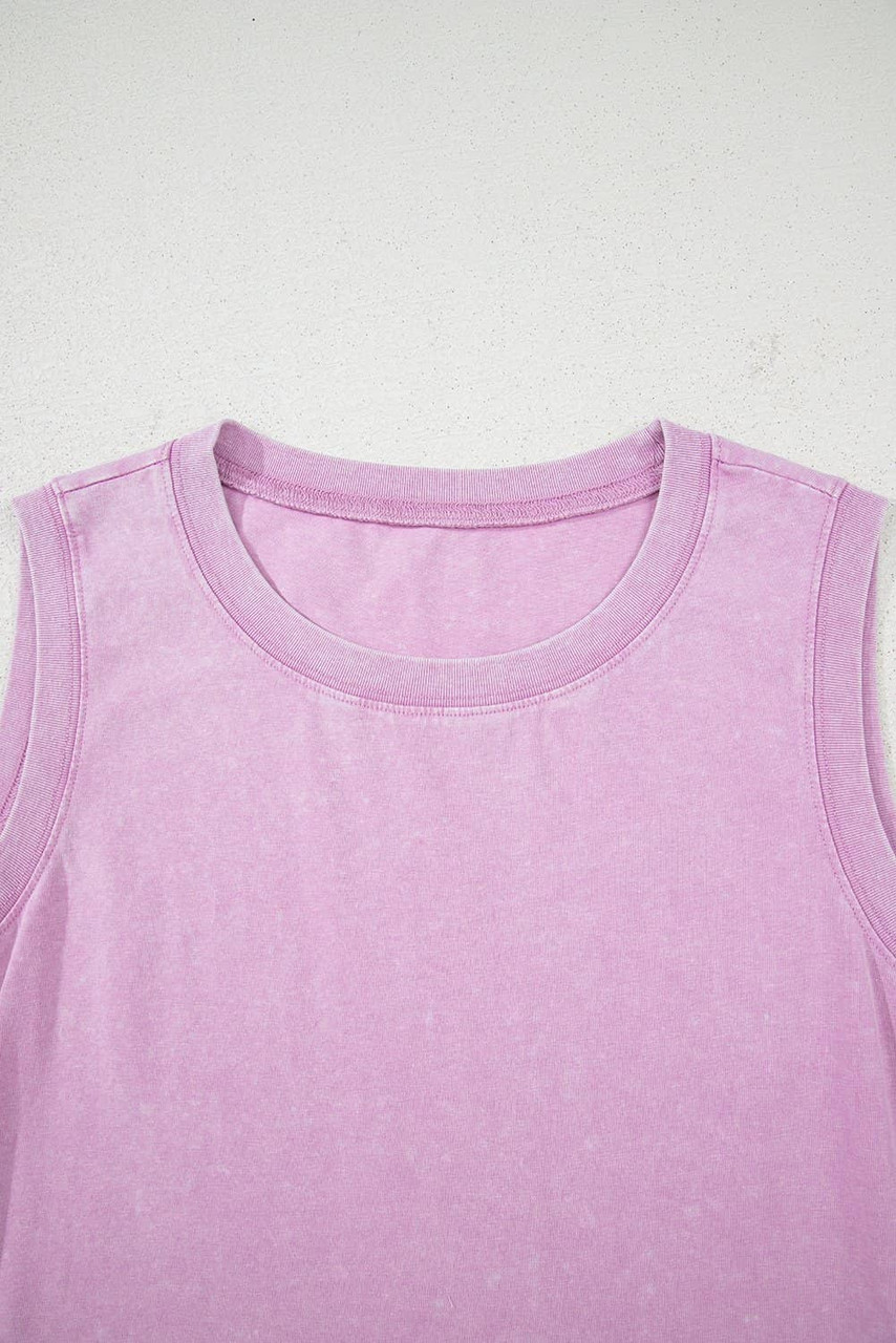 Phalaenopsis Mineral Wash Tank Mini Dress with Pockets