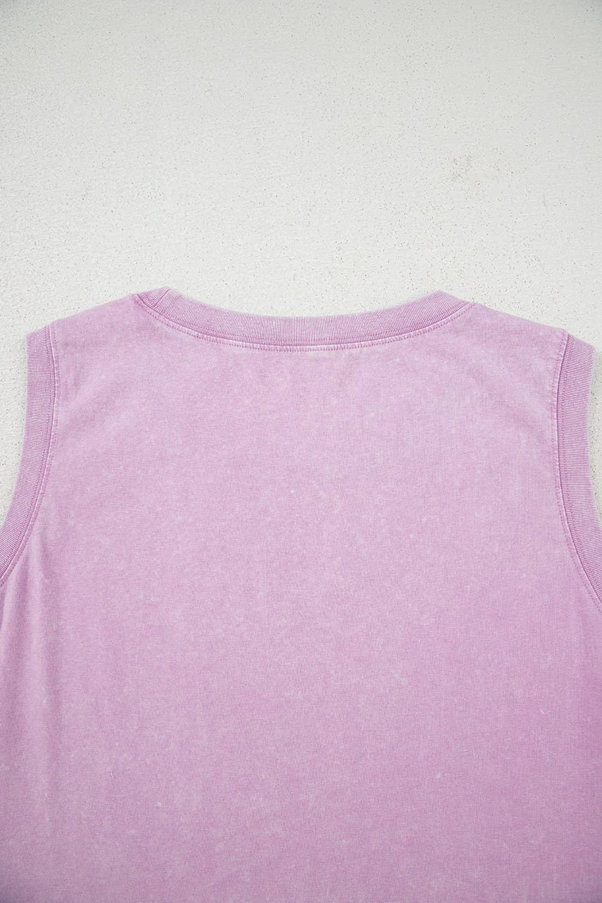 Phalaenopsis Mineral Wash Tank Mini Dress with Pockets