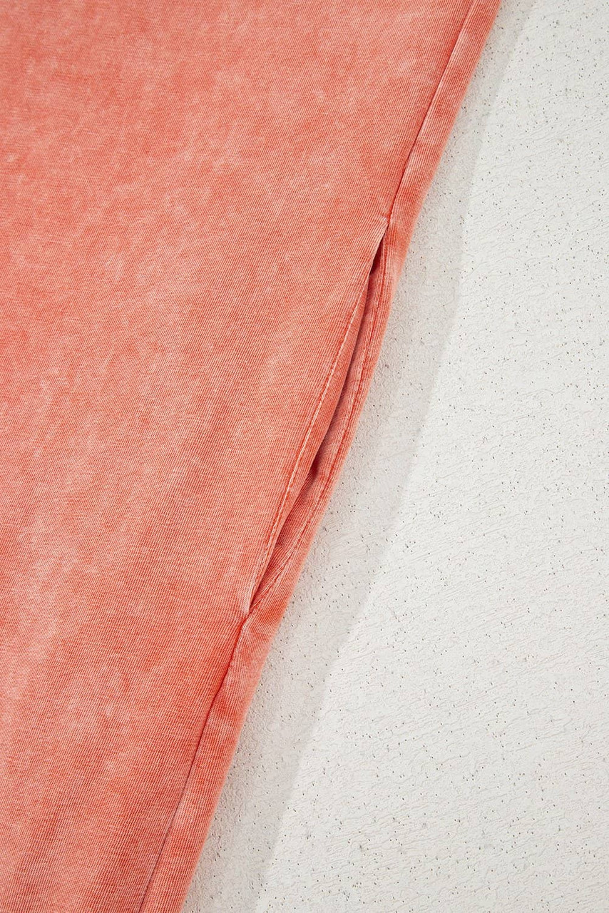 Carrot Mineral Wash Pocketed T-shirt Long Dress